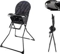 Cabino® Happy Hochstul babyStuhl Kinderhochstuhl - faltbar - Essbrett - Sicherheitsgurt - bis 15kg / schwarz