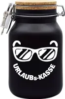 Spardose Geld Geschenk Ideen Urlaubs Kasse Schwarz Größe XXL 3 Liter