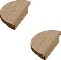 Sossai Holz Möbelgriffe aus Eiche | GAH02 | Lochabstand 20mm, Durchmesser 80mm, 2 Stück