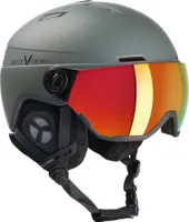 BLACK CREVICE Ski-& Snowboardhelm - Modell CALGARY | Visierhelm | Farbe: Gunmetal | Größe: S/M (54-57 cm)
