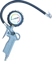 Reifenfüller mit Manometer Reifendruckprüfer Reifendruckmesser Reifenfüllpistole Messbereich: 0-12 bar, Luftdruckprüfer Messgerät