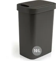 Mülleimer 10l mit Deckel, Schwingdeckel Abfalleimer in Schwarz