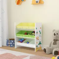 Kinderregal ‘Boiro’ mit 9 Faltboxen Dinosaurier-Motiv 59,5 x 62 x 29,5 cm