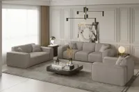 Sofaset Designersofa CELES 3-2-1 in Stoff Scala Beige