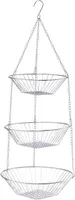 ZELLER PRESENT Korb zum Hängen chrom 3 Körbe 72cm Ø25,5cm silber