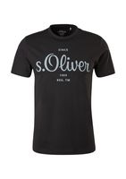 s.Oliver T  Shirt mit LabelPrint schwarz  2057432-L-9999black in Schwarz, Größe