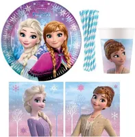 Party Deko Set Die Eiskönigin 2 Nordlichter Kindergeburtstag Geburtstag Einweggeschirr für 16 Kinder
