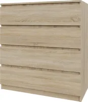Komoda AVEN 90 cm - Dąb sonoma - 4 szuflady - Salon, sypialnia - Szafki na dokumenty - Dąb sonoma