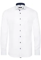 Eterna - Slim Fit - Bügelfreies Herren Langarm Hemd (67cm), Fein Oxford (8100 F132), Größe:39, Farbe:Weiß (00)