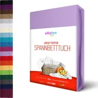 Jersey TOPPER Spannbettlaken 90x200 - 100x200cm Boxspringbett Spannbetttuch 100% Baumwolle, in Farbe: Lila