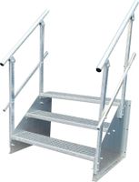 4 Stufen Standtreppe 84cm Höhe - Freistehende Stahltreppe Weiß