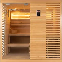 HOME DELUXE - Traditionelle Sauna - NEOLA - 200 x 160 x 200 cm - für 5 Personen - Fichtenholz, inkl. Saunaofen I Dampfsauna Aufgusssauna