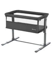 Bebeconfort Zina 2-in-1-Beistellbett von Geburt an bis zu 9 kg, höhenverstellbares Babybett, gemütlich und weich gepolstert, Mineral Graphite