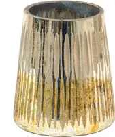 Clayre & Eef Teelichthalter Ø 7x10 cm Goldfarbig Glas