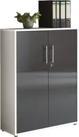 Aktenschrank TABOR in weiß / anthrazit Hochglanz