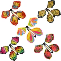 5 Stück Magische Fee Fliegender Schmetterling Gummiband Angetriebenes Wind up Schmetterling Spielzeug Karte G