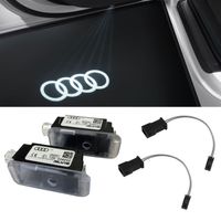 Original Audi Ringe LED Einstiegsbeleuchtung Tür Logo + Adapter für viele Audi