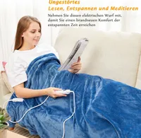 Blau Heizdecke 180x130cm, 10 Wärmestufen (25 °C bis 53 °C) Abschaltautomatik waschmaschinengeeignet ,  Maschinenwaschbar Heizdecke