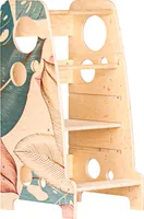 Babylike Montessori Lernturm für Kinder | Learning Tower ab 1 Jahr | Lernstuhl | Tritthocker | Blätter