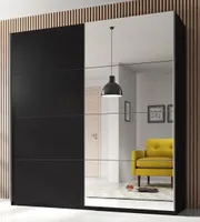 Kombinierter Schrank MARCELA mit Spiegel 180 cm, schwarz