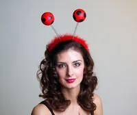 Kopfbügel mit Marienkäferfühlern Neu Karneval Fasching