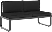 vidaXL 4-tlg. Garten-Ecksofa-Set mit Auflagen Aluminium und WPC
