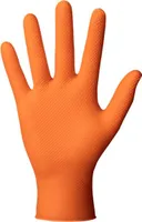 Nitrilové rukavice "Powergrip", oranžové, velikost XL, 50 ks