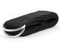 Yogagurt Yoga Stretch Yogaband Sport Fitness Yoga Gurt aus Baumwolle Länge 180 cm mit Metall-Verschluss in der Farbe schwarz