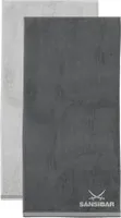Sansibar Sylt Duschtuch/ Badetuch/ Saunatuch Frottier-Serie "Doubleface“, 80x150 cm, anthrazit/silber