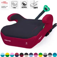 Daliya® QUBIX PRO Kindersitzerhöhung mit ISOFIX | i-SIZE NORM ECE R129 | 125 bis 150 cm | Gurtfix | waschbar | Autositz | Autokindersitz | Kindersitz | Sitzerhöhung (Rot - Schwarz)