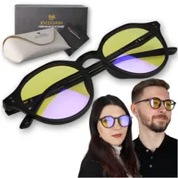 Okulary do komputera blokujące światło niebieskie ANTI BLUE LIGHT + etui, czarne 45% 6005
