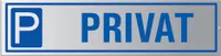 Parkplatzschild Privat - Aluminium silber eloxiert 400x100 mm gelocht