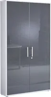 Aktenschrank TABOR in lichtgrau / anthrazit Hochglanz, Büroschrank, abschließbar, (BxHxT) 84,4x185,6x33 cm