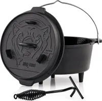 BBQ-Toro Dutch Oven DO45E, 4,2 L Emaille Gusseisen Kochtopf, Gusstopf, Bräter mit Deckelheber