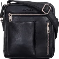 ROYALZ "Antonio" Herrentasche Leder klein im Vintage Look - kleine Männer Umhängetasche aus Echtleder -  kompakte Messenger Bag Ledertasche Herren mir Reißverschluss