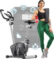 Hop-Sport Heimtraier Fahrrad für Zuhause HS-2050H mit 7kg Flywheel System silber