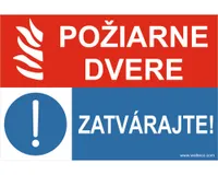 Požiarne dvere, zatvárajte, samolepka