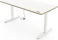Yaasa Desk Pro Höhenverstellbarer Schreibtisch Elektrisch 140 x 80 cm, Mulitplex-Weiß/Weiß – Touch Handschalter – 9 Speicherfunktionen – Höhenanzeige
