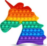 Push it Pop up Toy Bubbles Antistress Fidget Kinder XXL 20cm TikTok ReisespielForm:Einhorn 22.5 x 21.5 cm