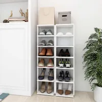 vidaXL Skrinky na topánky 2 ks. Biele 27,5x27x102 cm odvodený drevený výrobok