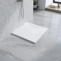 AQUALAVOS Duschwanne 80x80cm weiß SMC flach Antirutsch
