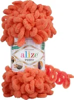 Alize Puffy PREMIUM Wolle Fingerstrick-Wolle, Schlaufenwolle, Chenille Garn, 100gr, 619 - Koralle