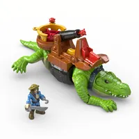Imaginext Piraten, Laufendes Krokodil & Käpt'n Hook, Kinder-Spielzeug, Action-Figur