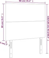 vidaXL LED Kopfteil Dunkelgrau 90x5x118/128 cm Samt