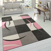 Meliert Wohnzimmer Bordüre Kurzflor Teppich