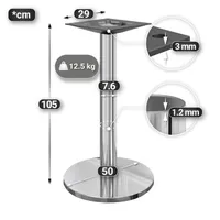 NIZZA | Bistro Stehtischgestell | Edelstahl | Fuß: Ø 50 cm | Höhe: 105 cm | Tischgestell Rund, Bartischgestell