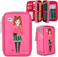 DEPESCHE Federmäppchen befüllt TOPModel Talita Pink Motiv 46-teilig, 20,0 x 7,0 cm