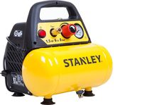 Stanley Kompressor DN200/8/6 - Luftkompressor 8 Bar - 6L - 180L/Min - Mit Handgriff und Anti-Rutsch-Füßen - Ölfrei - Gelb