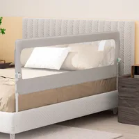 Aopunly 200cm Kinder Bettschutzgitter Bettgitter Kinderbettgitter Babybettgitter Klappbar Höhenverstellbar Rausfallschutz für Familienbett und Kinderbett