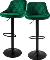 ML-Design 2er Set Barhocker Tresenhocker  360° drehbar, Gepolsterter Barstuhl mit Rückenlehne und Fußstütze, 62-82 cm